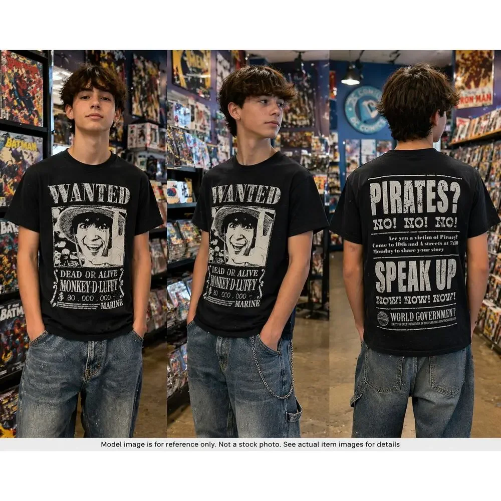 One Piece Monkey D Luffy Wanted Graphic Tee Size‎ S